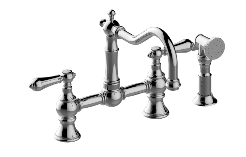 Adley Bridge Kitchen Faucet with Side Spray in Multiple Finishes