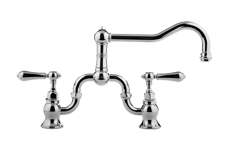 Adley Bridge Kitchen Faucet in Multiple Finishes Length:18" Width:14" Height:4"