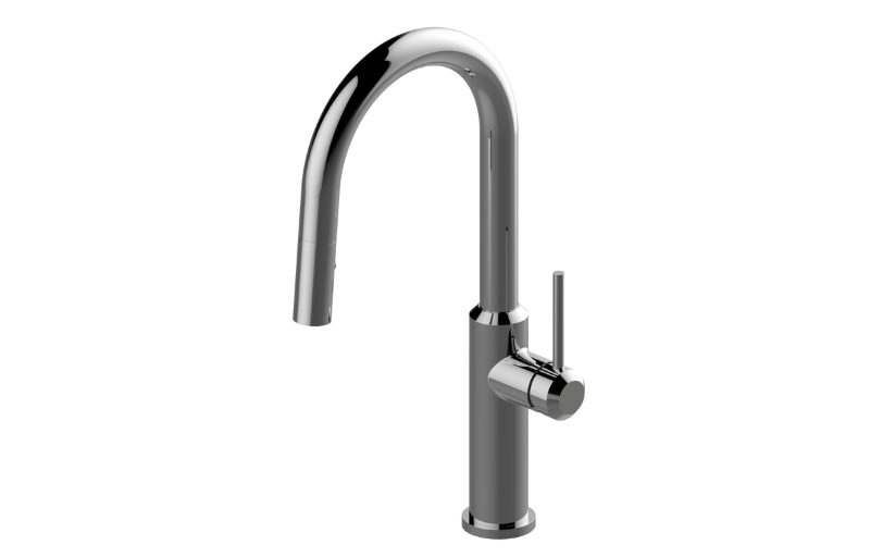 M.E. Pull-Down Bar/Prep Faucet with Chef's Pro Sprayer in Multiple Finishes