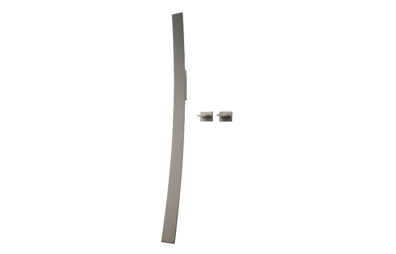 Luna Wall-Mounted Tub Filler w/Wall-Mounted Handles in Multiple Finishes Length:53" Width:18" Height:7"