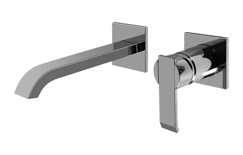 Qubic Wall-Mounted Lavatory Faucet w/Single Handle in Multiple Finishes - Maison&Co.