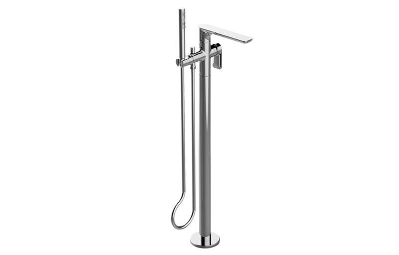 Sento Floor-Mounted Tub Filler in Multiple Finishes Length:43" Width:16" Height:6"