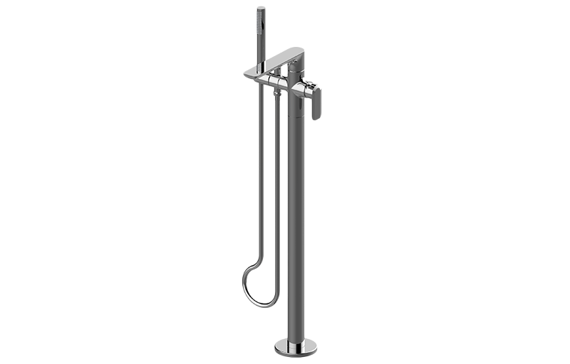 Sento Floor-Mounted Tub Filler in Multiple Finishes Length:43" Width:16" Height:6"