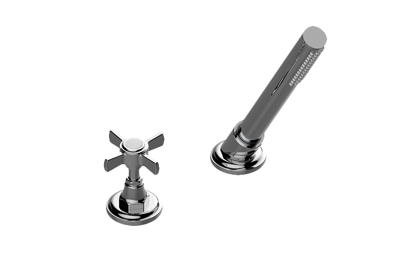 Graff - Camden Deck-Mounted Handshower & Diverter Set w/Cross Handle (Rough & Trim)  - Warm Bronze PVD - G-6955-C16B-WB-T