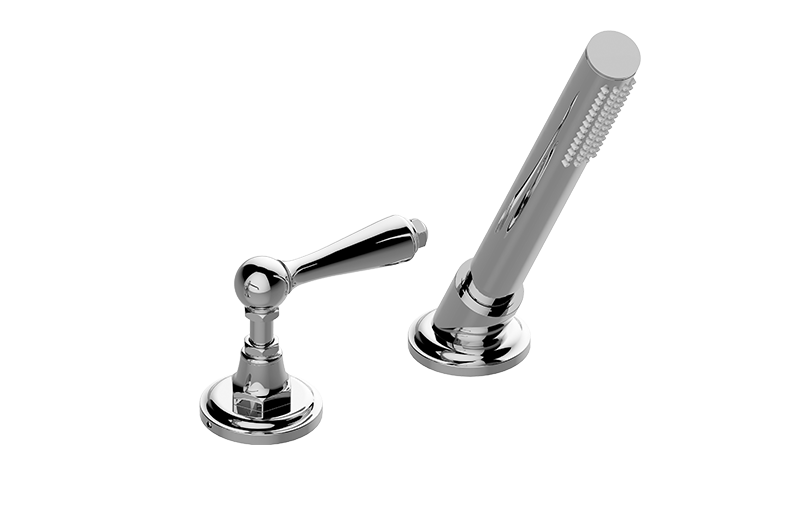 Graff - Camden Deck-Mounted Handshower & Diverter Set w/Lever Handle (Rough & Trim)  - Warm Bronze PVD - G-6955-LM48B-WB-T