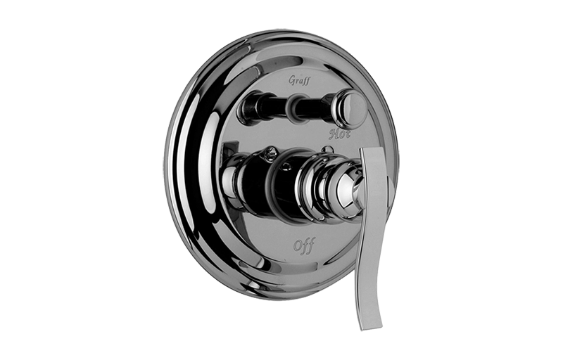 Graff - Bali Trim Plate w/Handle Length:9" Width:9" Height:3" - Architectural White - G-7065-LM20S-WT-T