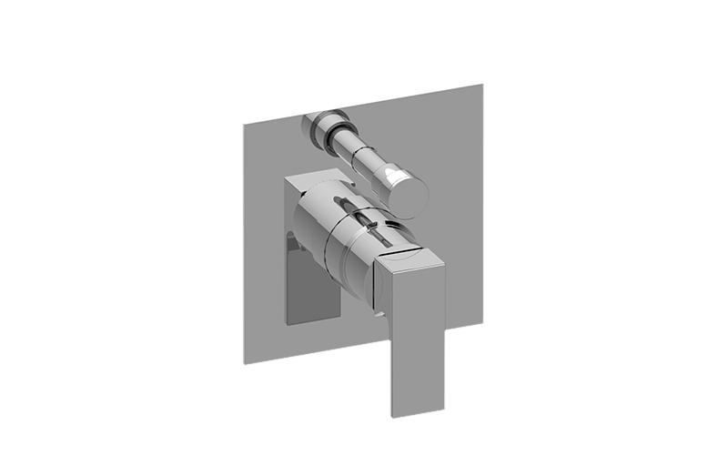 Graff - Square Pressure Balancing Valve Trim Plate w/Incanto Handle and Diverter - Warm Bronze PVD - G-7090-LM55S-WB-T