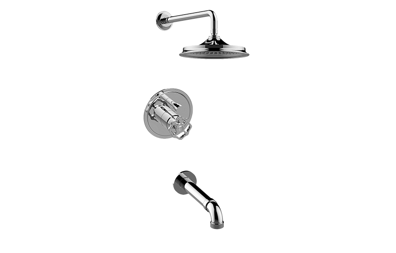 Vintage Contemporary Pressure Balancing Shower Set (Rough & Trim) in Multiple Finishes