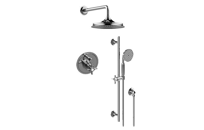 Camden Contemporary Pressure Balancing Shower Set (Rough & Trim) in Multiple Finishes