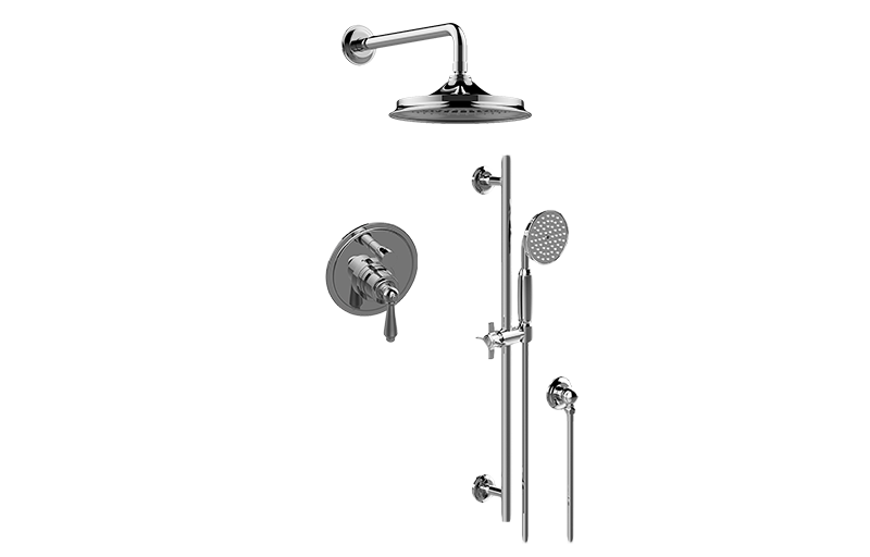 Camden Contemporary Pressure Balancing Shower Set (Rough & Trim) in Multiple Finishes