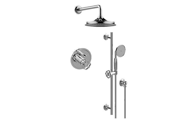 Vintage Contemporary Pressure Balancing Shower Set (Rough & Trim) in Multiple Finishes