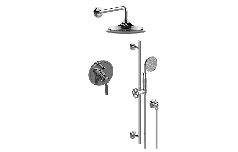 Vintage Contemporary Pressure Balancing Shower Set (Rough & Trim) in Multiple Finishes