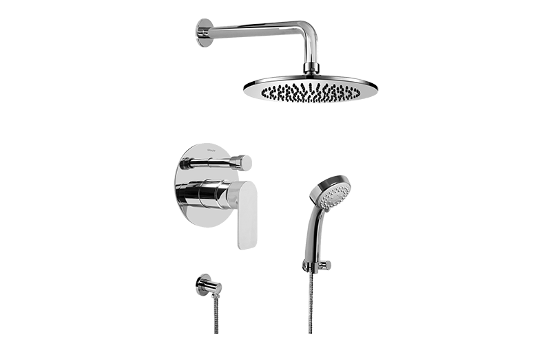 Sento Contemporary Pressure Balancing Shower Set (Rough & Trim) in Multiple Finishes