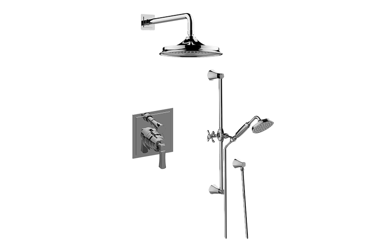 Finezza DUE Contemporary Pressure Balancing Shower Set (Rough & Trim) in Multiple Finishes