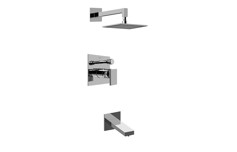 Solar Contemporary Pressure Balancing Shower Set (Rough & Trim) in Multiple Finishes