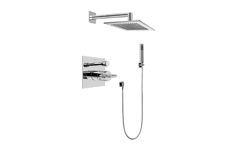 Graff - Sade Contemporary Pressure Balancing Shower Set (Rough & Trim) - Warm Bronze PVD - G-7295-C14S-WB-T