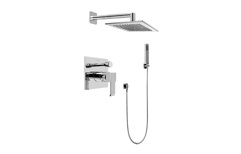 Qubic Contemporary Pressure Balancing Shower Set (Rough & Trim) in Multiple Finishes