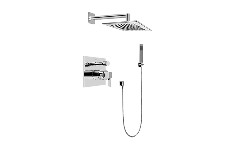 Qubic Tre Contemporary Pressure Balancing Shower Set (Rough & Trim) in Multiple Finishes