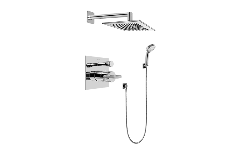 Sade/Targa/Luna Contemporary Pressure Balancing Shower Set (Rough & Trim) in Multiple Finishes