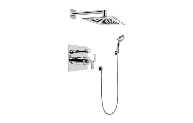 Immersion Contemporary Pressure Balancing Shower Set (Rough & Trim) in Multiple Finishes