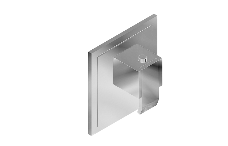 M-Series Transitional Square Thermostatic Trim Plate with Qubic Handle in Multiple Finishes