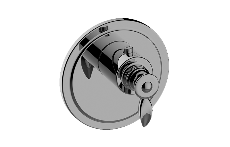 Graff - M-Series Transitional Thermostatic Trim Plate with Topaz Handle - Architectural White - G-8031-LM14E-WT-T