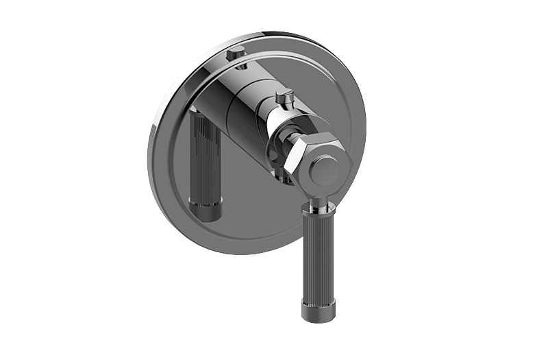 Graff - M-Series Transitional Thermostatic Trim Plate with Vintage Handle Length:15" Width:7" Height:4" - Warm Bronze PVD - G-8031-LM56E-WB-T