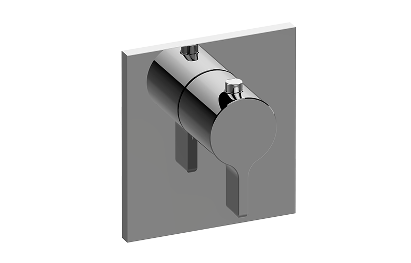 Graff - M-Series Square Thermostatic Valve Trim Plate and Terra Handle - Warm Bronze PVD - G-8043-LM46E-WB-T