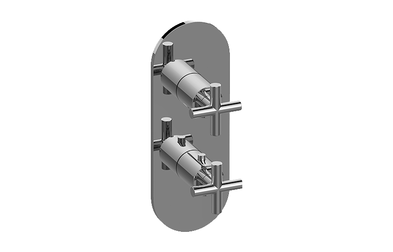 Graff - Terra/M.E. M-Series Round 2-Hole Trim Plate with Terra Handles (Vertical Installation) - Warm Bronze PVD - G-8047-C17E0-WB-T