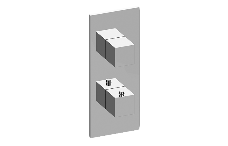 Graff - Incanto M-Series Square Thermostatic 2-Hole Trim Plate w/Square Handle (Trim Only)  - Warm Bronze PVD - G-8048-SH0-WB-T