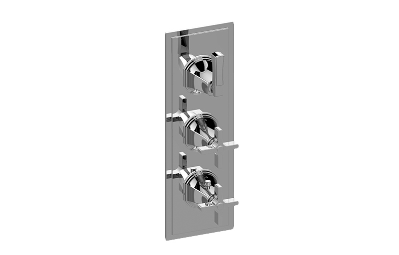 M-Series Finezza UNO 3-Hole Trim Plate w/Finezza Handles (Vertical Installation) in Multiple Finishes Length:25" Width:10" Height:4"