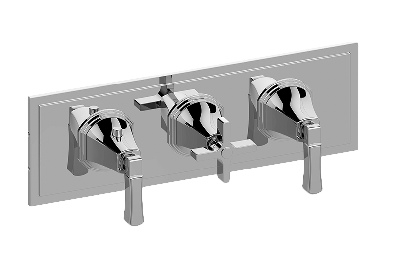 M-Series Finezza UNO 3-Hole Trim Plate w/Finezza Handles (Horizontal Installation) in Multiple Finishes Length:25" Width:10" Height:4"