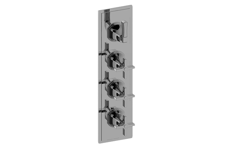 M-Series Finezza UNO 4-Hole Trim Plate w/Finezza Handles (Vertical Installation) in Multiple Finishes Length:25" Width:10" Height:4"