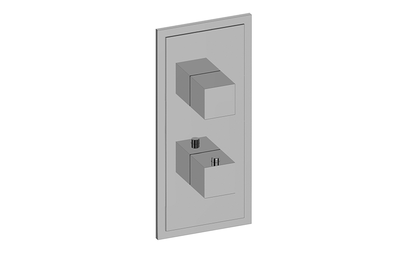 M-Series Transitional Square 2-Hole Trim Plate with Square Handles (Vertical Orientation) in Multiple Finishes