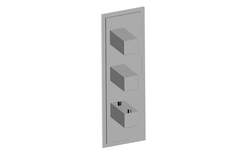 M-Series Transitional Square 3-Hole Trim Plate with Square Handles (Vertical Orientation) in Multiple Finishes