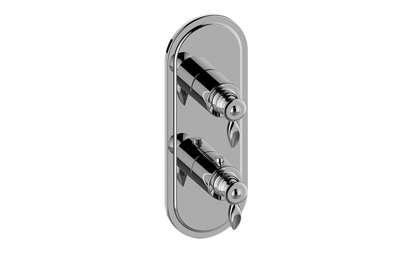 Graff - M-Series Transitional 2-Hole Trim Plate w/Topaz Handles (Vertical Installation) - Architectural White - G-8086-LM14E0-WT-T