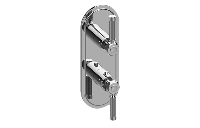 Graff - M-Series Transitional 2-Hole Trim Plate w/Vintage Handles (Vertical Installation) Length:23" Width:15" Height:9" - Warm Bronze PVD - G-8086-LM56E0-WB-T