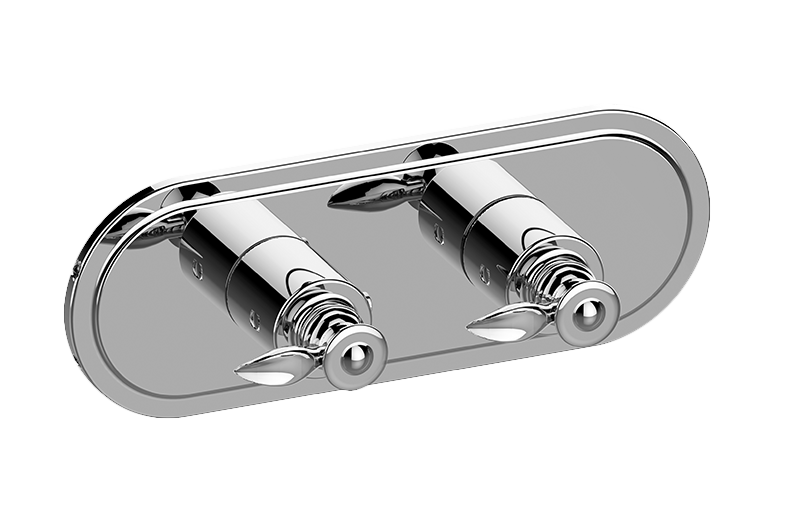 M-Series Transitional 2-Hole Trim Plate w/Topaz Handles (Horizontal Installation) in Multiple Finishes