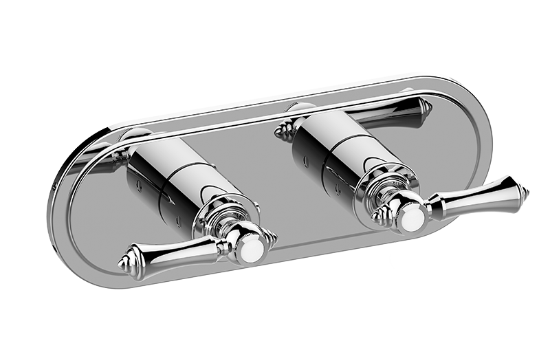 Adley M-Series Transitional 2-Hole Trim Plate w/Lever Handles (Horizontal Installation) in Multiple Finishes