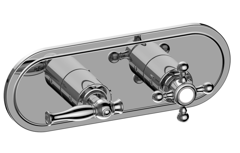 Lauren M-Series Transitional 2-Hole Trim Plate w/Two Handles (Horizontal Installation) in Multiple Finishes