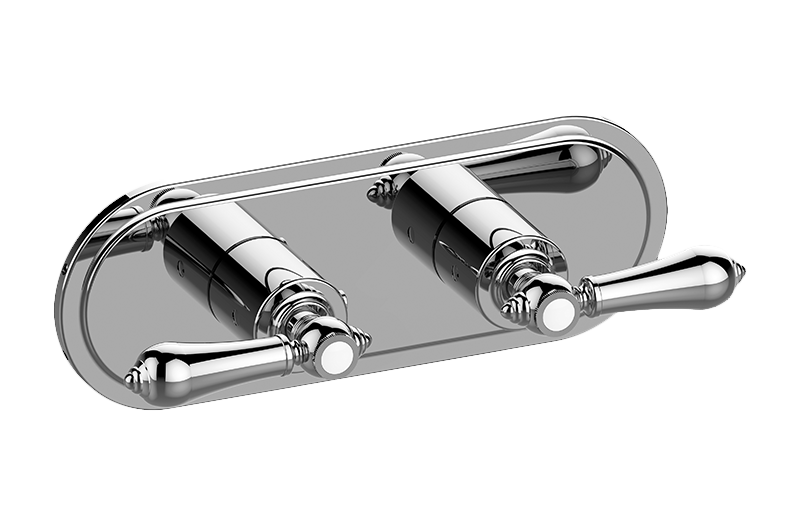 Adley M-Series Transitional 2-Hole Trim Plate w/Handles (Horizontal Installation) in Multiple Finishes