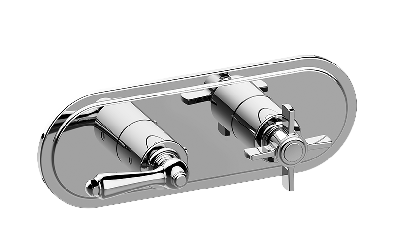 M-Series Camden 2-Hole Trim Plate w/Camden Handles (Horizontal Installation) in Multiple Finishes