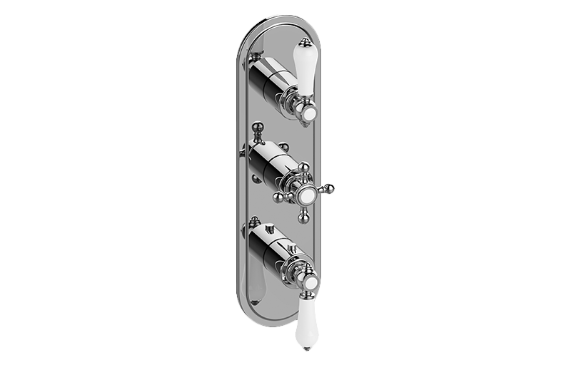 Adley M-Series Transitional 3-Hole Trim Plate w/Handles (Vertical Installation) in Multiple Finishes