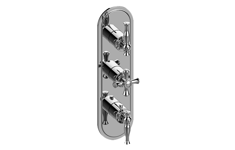 Lauren M-Series Transitional 3-Hole Trim Plate w/Cross Handles (Vertical Installation) in Multiple Finishes