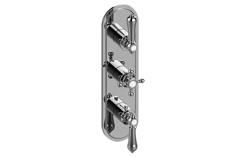 Adley M-Series Transitional 3-Hole Trim Plate w/Handles (Vertical Installation) in Multiple Finishes