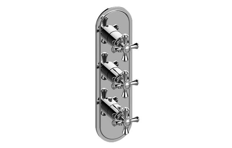 Lauren M-Series Transitional 3-Hole Trim Plate w/Cross Handles (Vertical Installation) in Multiple Finishes