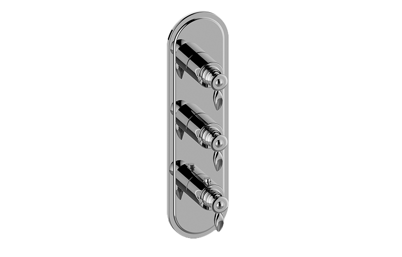 M-Series Transitional 3-Hole Trim Plate w/Topaz Handles (Vertical Installation) in Multiple Finishes