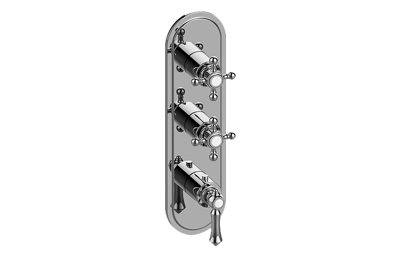 Adley M-Series Transitional 3-Hole Trim Plate w/Handles (Vertical Installation) in Multiple Finishes