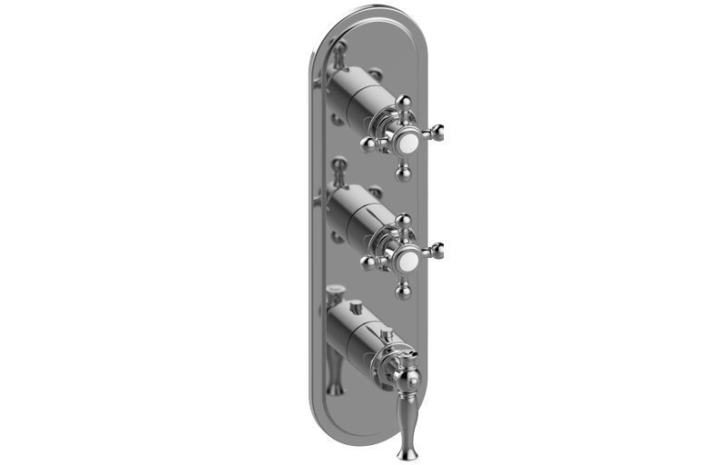 Lauren M-Series Transitional 3-Hole Trim Plate w/Three Handles (Vertical Installation) in Multiple Finishes