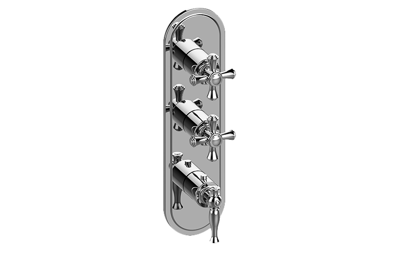 Lauren M-Series Transitional 3-Hole Trim Plate w/Cross Handles (Vertical Installation) in Multiple Finishes